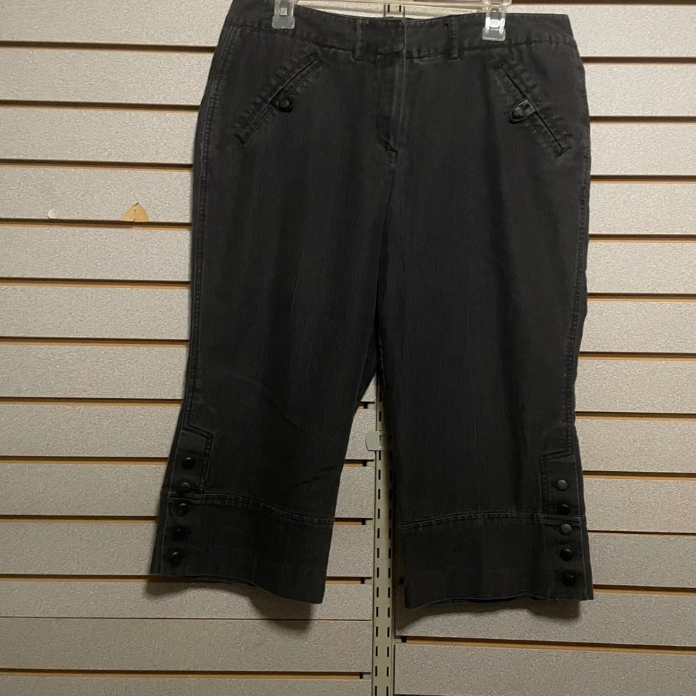 Larry‎ Levine Stretch Women's Charcoal Gray Capri Pants Size 14
